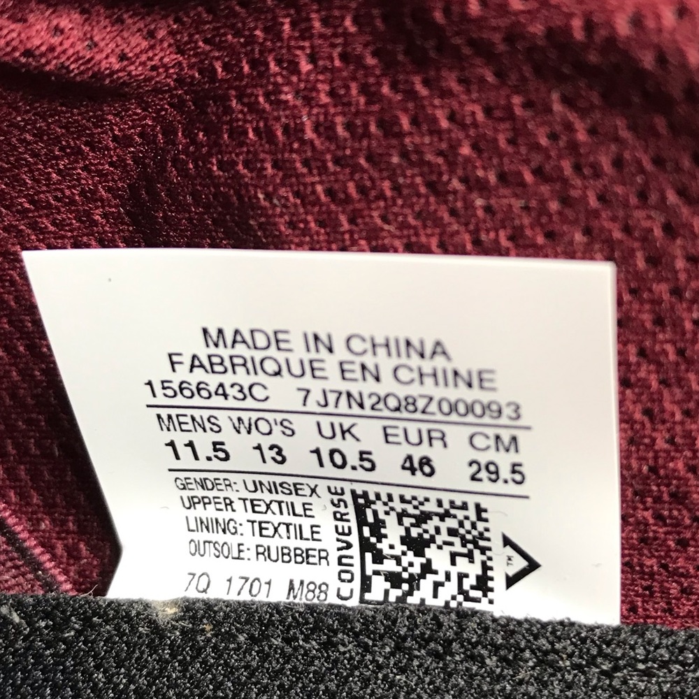 Converse Ctas Modern OX Bordeaux Burgundy White M - Picture 8 of 8